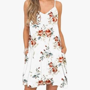 White Floral Sundress  M